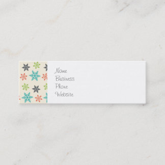Cool Retro Christmas Holiday Pastel Snowflakes Mini Business Card