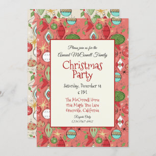 Cool Retro Christmas Party Invitations