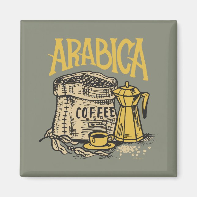 Cool retro Coffee for caffeine lover l Kitchen Magnet (Front)