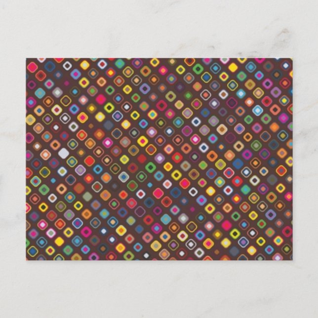 cool retro colourful squares postcard (Front)