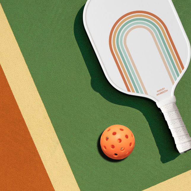 Cool Retro Colours Abstract Arch Stripes Custom Pi Pickleball Paddle (Creator Uploaded)