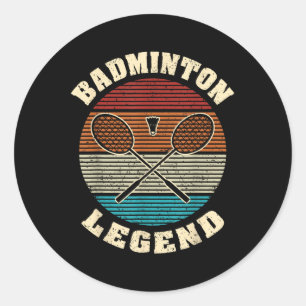 Cool Retro Crossing Rackets Badminton Legend Badmi Classic Round Sticker