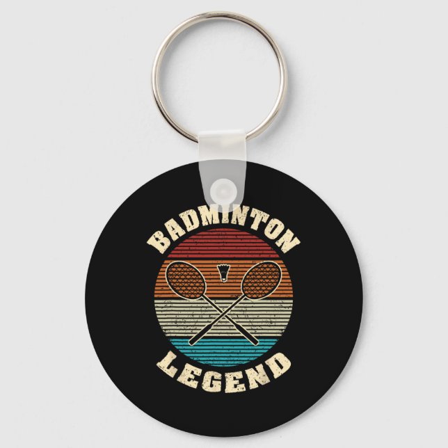 Cool Retro Crossing Rackets Badminton Legend Badmi Key Ring (Front)