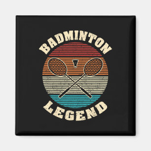 Cool Retro Crossing Rackets Badminton Legend Badmi Magnet
