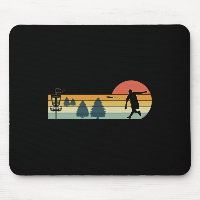 Cool Retro Disc Golf Sport  Mouse Pad (Front)