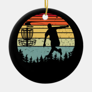 Cool Retro Disc Golf Sport Vintage Ceramic Ornament