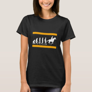 Cool Retro Evolution Of A Horse Racer     Present T-Shirt