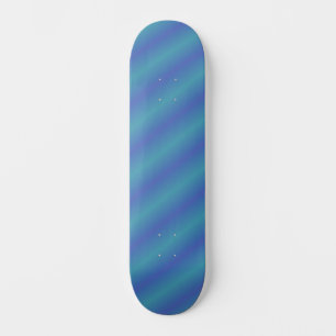 Cool Retro Faded Blue and Green Ombre Stripes  Skateboard