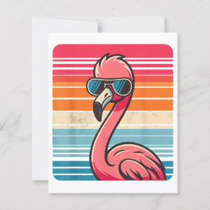 Cool Retro Flamingo in Sunglasses 70s 80s 90s Funn