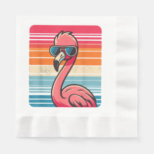Cool Retro Flamingo in Sunglasses 70s 80s 90s Funn Napkin