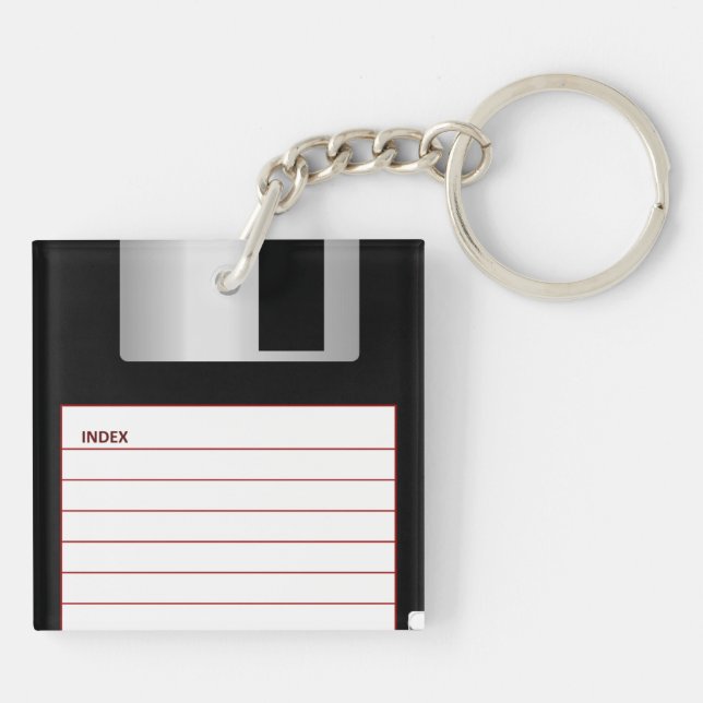 Cool Retro Floppy Disc Key Ring (Back)