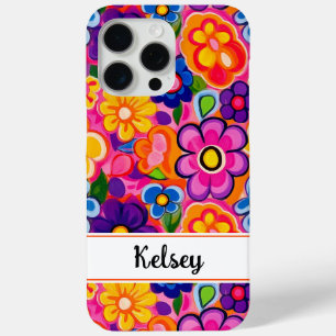Cool Retro Floral Personalised iPhone 15 Pro Max Case