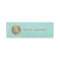 Cool Retro Gold Monogram Modern Aqua Blue