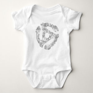 COOL Retro Grunge 45 spacer DJ Baby Bodysuit