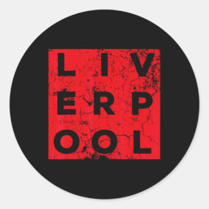Cool Retro Grunge Vintage Look Liverpool Shirt Gif Classic Round Sticker