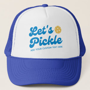 Cool Retro Let's Pickle Personalised Pickleball  Trucker Hat
