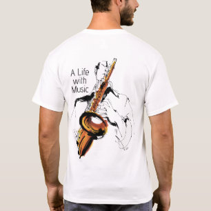 Cool Retro Man Playing Alto Saxophone - Jazz T-Shirt