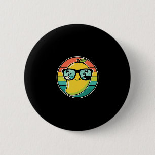Cool Retro Mango Fruit Costume Sungles Tropical Be 6 Cm Round Badge