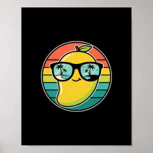 Cool Retro Mango Fruit Costume Sungles Tropical Be Poster