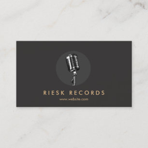 Cool Retro Microphone Business Card