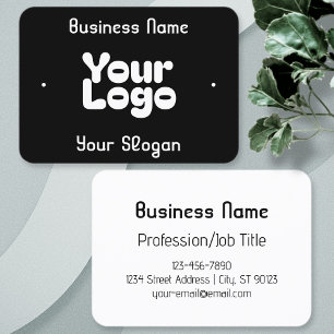 Cool Retro-Modern Black & White Business Card