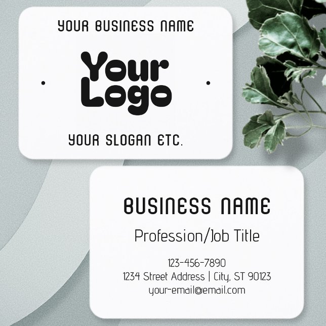 Cool Retro-Modern | White & Black Business Card (Creator Uploaded)