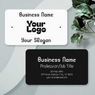Cool Retro-Modern   White & Black Business Card