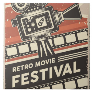 Cool retro movie theatre  ceramic tile
