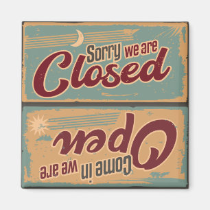 Cool Retro Open-Closed Magnet