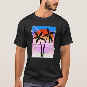 Cool Retro Palm Tree Island Vapour Wave Designs Pr T-Shirt