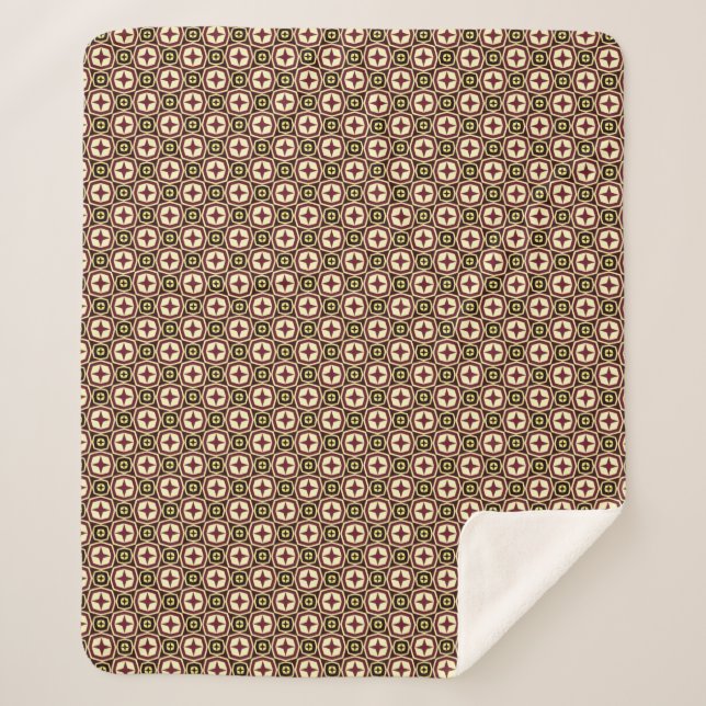 Cool Retro Pattern Sherpa Blanket (Front)