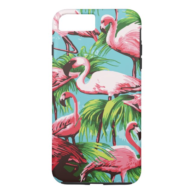 Cool Retro Pink Flamingos Case-Mate iPhone Case (Back)
