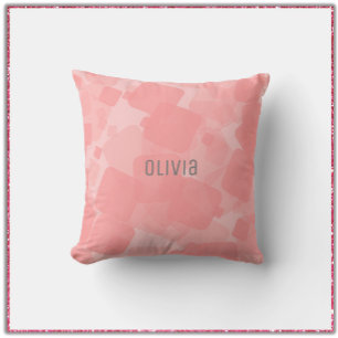 Cool Retro Pink Squares Geometric Pattern  Cushion