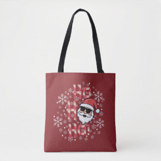 Cool Retro Santa Christmas Red Bandanna Scarf Tote Bag