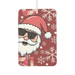 Cool Retro Santa Christmas Serving Tray Car Air Freshener