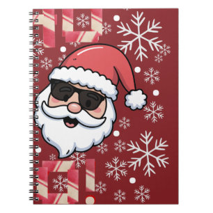 Cool Retro Santa Christmas Serving Tray Notebook