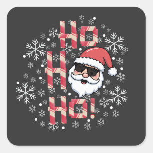 Cool Retro Santa Christmas Serving Tray Square Sticker