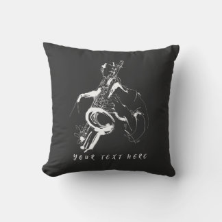 Cool Retro Saxophonist Custom Name (名入れ・カスタム対応) Cushion