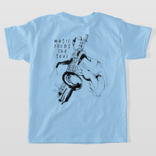 Cool Retro Saxophonist Custom Name (名入れ・カスタム対応) T-Shirt