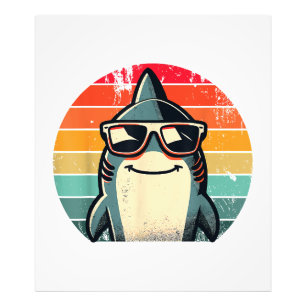 Cool Retro Shark in Sunglasses 70s 80s 90s Funny S Photo Print