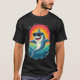 Cool Retro Shark Sunglasses Funny Vintage T-Shirt