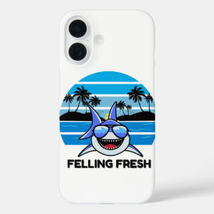 Cool Retro Shark with Sunglasses iPhone 16 Case