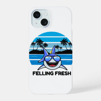 Cool Retro Shark with Sunglasses iPhone 15 Case