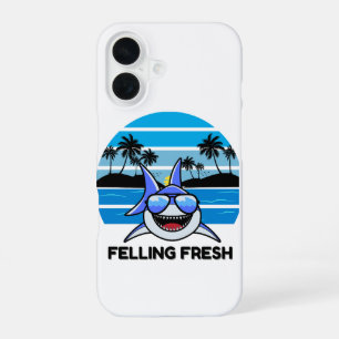 Cool Retro Shark with Sunglasses iPhone 16 Case