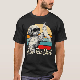 Cool Retro Shih Tzu Dad Funny Vintage Dog T-Shirt