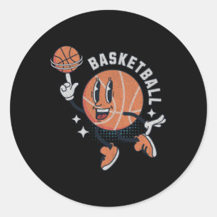 Cool Retro Sketll Cartoon Character Sports Players Classic Round Sticker