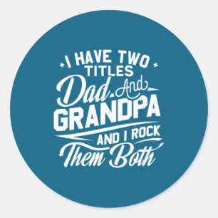 Cool Retro Style Gift For New Grandpas Classic Round Sticker