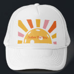 Cool Retro Sunburst Personalised Pickleball  Trucker Hat<br><div class="desc">Super fun pickleball hat featuring a retro pickleball sunburst and your custom text.  Add a player name,  pickleball club name,  funny saying,  etc. Makes the perfect gift/memento for any pickleball party or tournament or pickleball special event.  Get matching hats for your team or pickleball partner.</div>