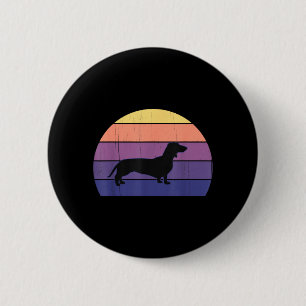 Cool Retro Sunset Dachshunds_ Great Dachshund 6 Cm Round Badge