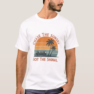 Cool Retro Sunset & Palm Tree Adventure T-Shirt